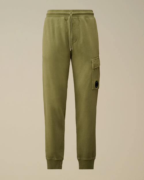 Brushed and Emerized Diagonal Fleece Cargo Lens Sweatpants - Green - XS