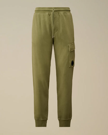 Brushed and Emerized Diagonal Fleece Cargo Lens Sweatpants - Green - XS