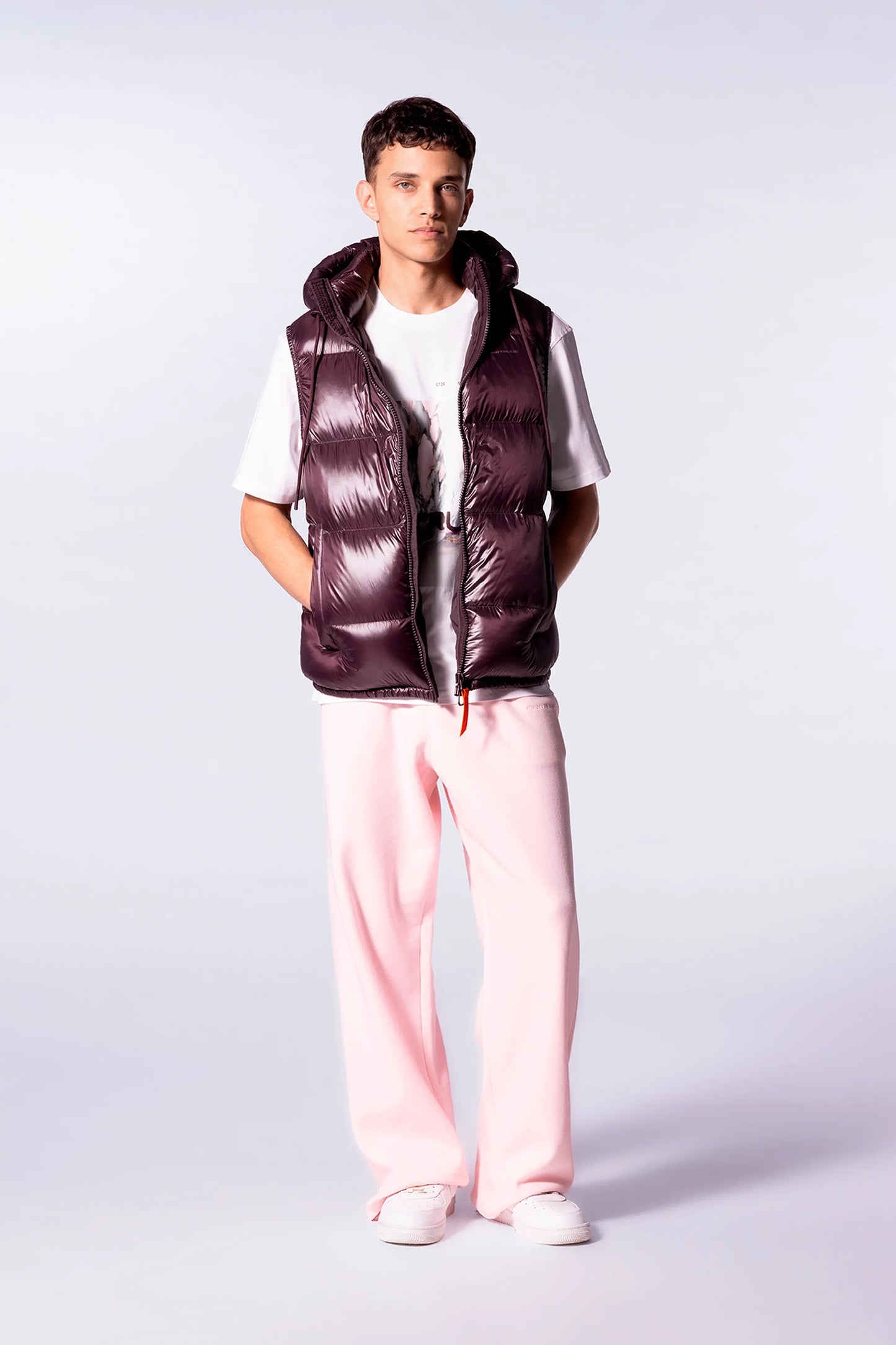 Doudoune mixte sans manches à capuche Cesar