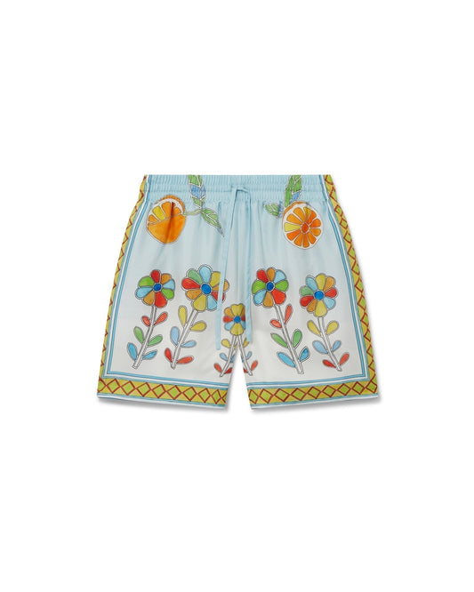 Yoruba Flowers Silk Shorts