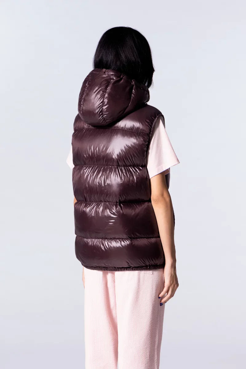 Doudoune mixte sans manches à capuche Cesar