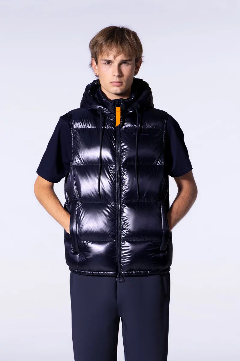 Doudoune mixte sans manches à capuche Cesar