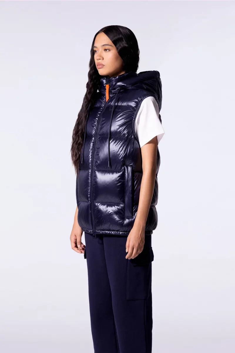 Doudoune mixte sans manches à capuche Cesar