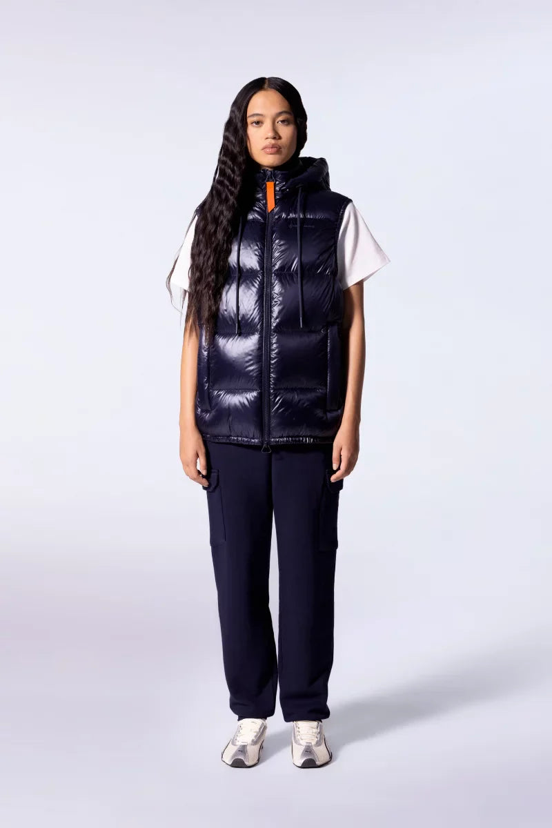 Doudoune mixte sans manches à capuche Cesar