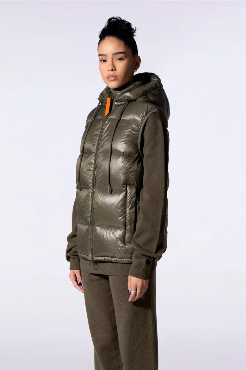 Doudoune mixte sans manches à capuche Cesar