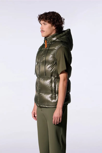 Doudoune mixte sans manches à capuche Cesar