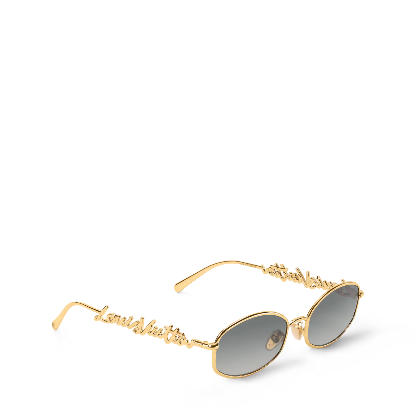 Lunettes de soleil rondes en métal LV Script